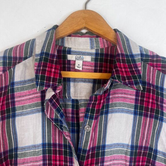 Croft & Barrow Plaid Flannel Shirt Cotton Blend Soft Comfy Medium Fall Basic - Picture 9 of 9